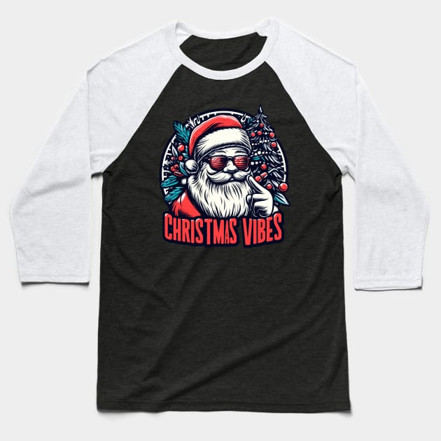 Christmas Vibes Baseball T-Shirt by TomFrontierArt